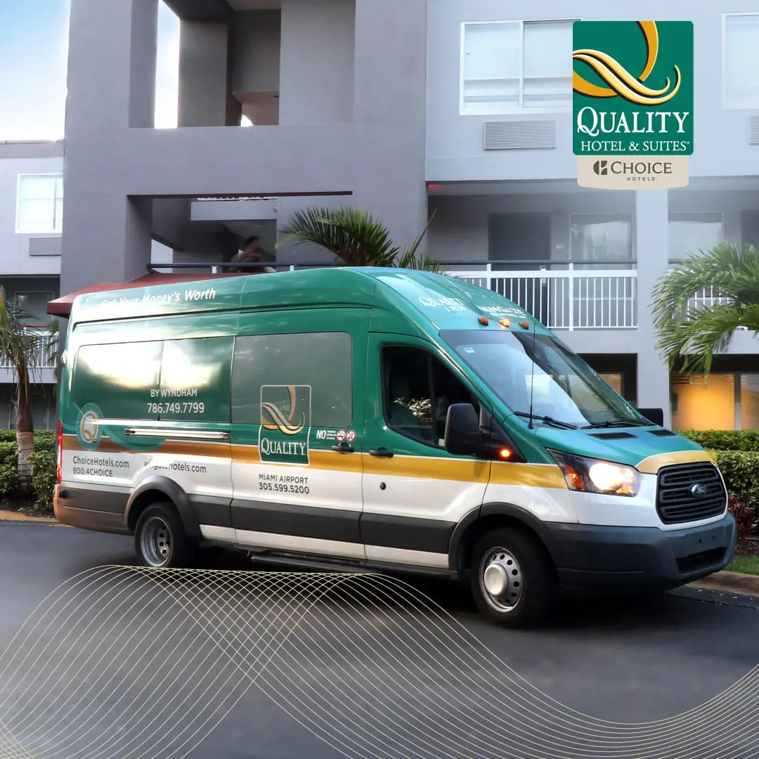 The hotel has its own shuttle van for their guest