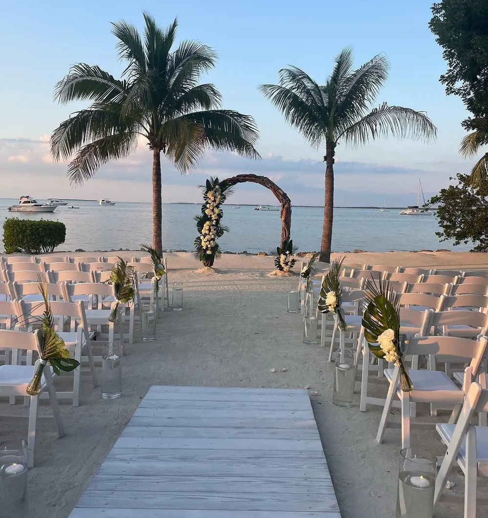The beach marriage setup by Key Largo Lighthouse Wedding 