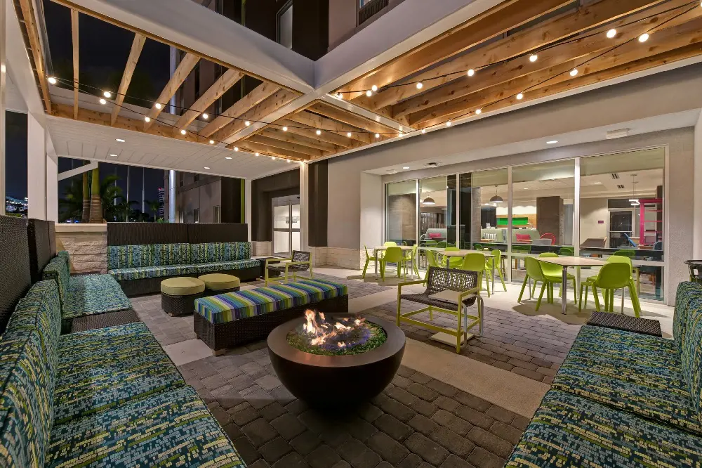 Spacious patios in the hotel allow the group to gather after a long day of adventure